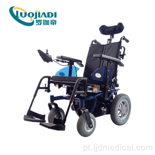 Cadeira de rodas dobrável em liga de alumínio elétrica com bateria de lítio